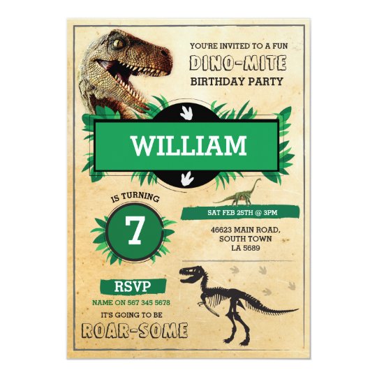Dinosaurier Grabungs Geburtstags Party T Rex Dino Einladung Zazzle De