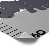 Dinosaurier Gray/Blue Growth Chart Behielt auf 8x4 Poster (Ecke)