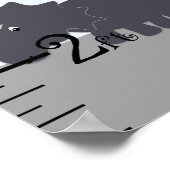 Dinosaurier Gray/Blue Growth Chart Behielt auf 8x4 Poster (Ecke)