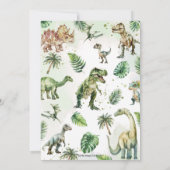 Dinosaurier Greenery Dino-mite Birthday Party Einladung (Rückseite)