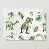 Dinosaurier Greenery Dino-mite Birthday Party Foto Dankeskarte (Rückseite)