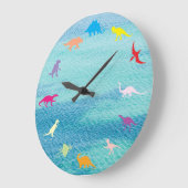 Dinosaurier Große Wanduhr (Winkel)