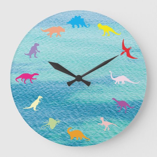Dinosaurier Große Wanduhr (Vorderseite)