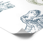 Dinosaurier Grün & Blau Geburtstagsparty Begrüßung Poster (Ecke)