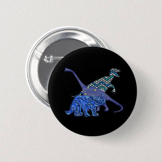 Dinosaurier-Gruppe Button (Vorne & Hinten)
