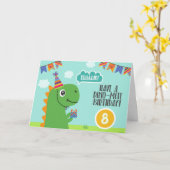 Dinosaurier "haben einen Dinomilbe Geburtstag " Karte (Gelbe Blume)