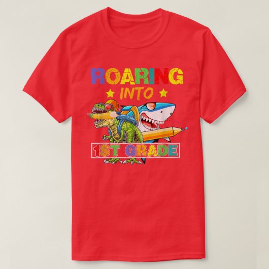 Dinosaurier-Hai der 1. Klasse bis zum Scho T-Shirt (Design vorne)
