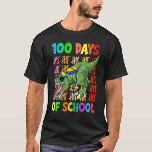 Dinosaurier Happy 100th Day of School Dino Kinder T-Shirt