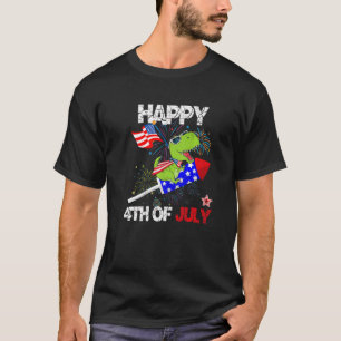 Dinosaurier Happy 4. Juli Kinder Jungen Männer Ame T-Shirt
