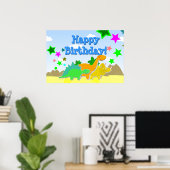 Dinosaurier Happy Birthday Poster (Heimbüro)