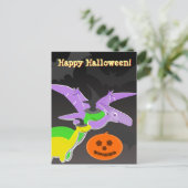 Dinosaurier Happy Halloween Postcard Postkarte (Stehend Vorderseite)