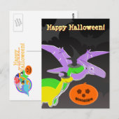 Dinosaurier Happy Halloween Postcard Postkarte (Vorne/Hinten)