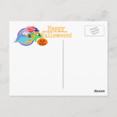 Dinosaurier Happy Halloween Postcard Postkarte (Rückseite)
