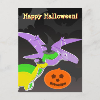 Dinosaurier Happy Halloween Postcard Postkarte