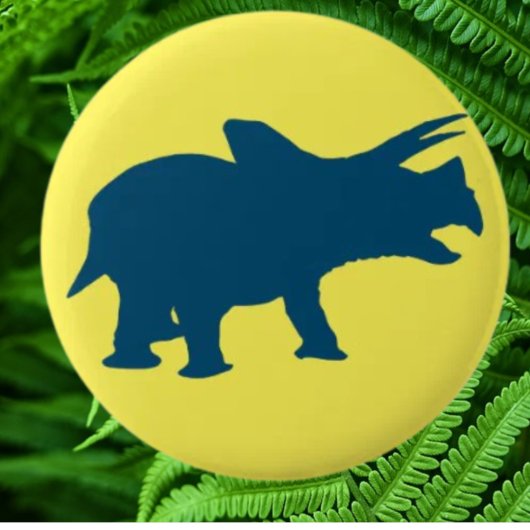 Dinosaurier Happy Party Yellow Button