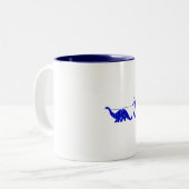 DINOSAURIER-HAUSTIER-WANDERER-LEINE ZWEIFARBIGE TASSE (Vorderseite Links)
