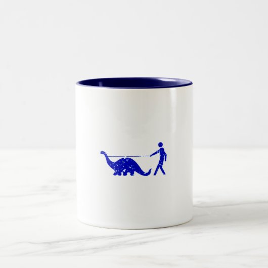 DINOSAURIER-HAUSTIER-WANDERER-LEINE ZWEIFARBIGE TASSE (Mittel)
