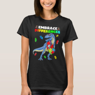 Dinosaurier-Herz-Puzzleteil Autismus-Bewusstsein J T-Shirt