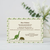 Dinosaurier-Hintergrund-Einladung Einladung (Stehend Vorderseite)