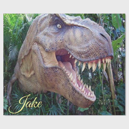 Dinosaurier-Hochglanzpapier für Kinder Geschenkpapier (Flach)