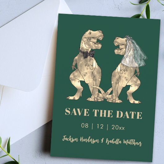 Dinosaurier Hochzeit Grün Save The Date
