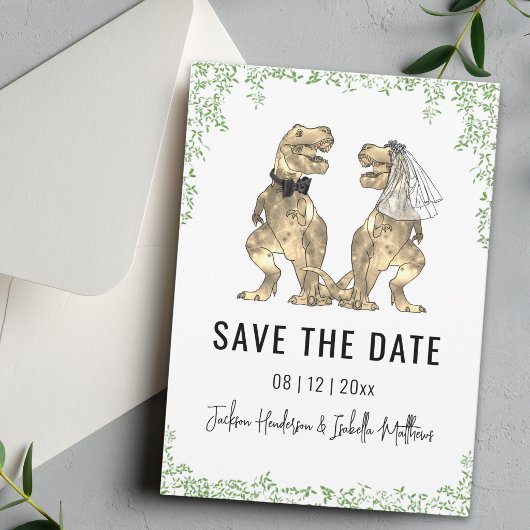 Dinosaurier Hochzeit Grün Save The Date
