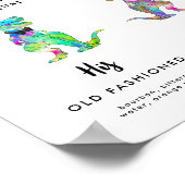 Dinosaurier Hochzeitspass und Unterschrift für den Poster (Ecke)