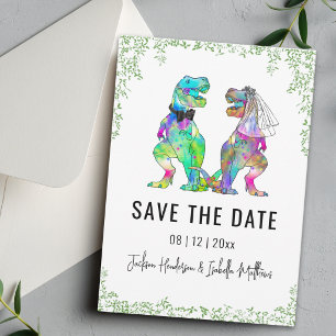 Dinosaurier-Hochzeitsthema Grün Save The Date