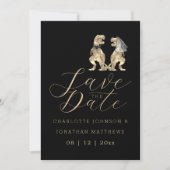 Dinosaurier Hochzeitsthema Save The Date (Vorderseite)