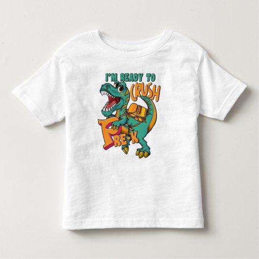 Dinosaurier Ich bin bereit, PRE-K Grad zu zerdrück Kleinkind T-shirt (Vorderseite)
