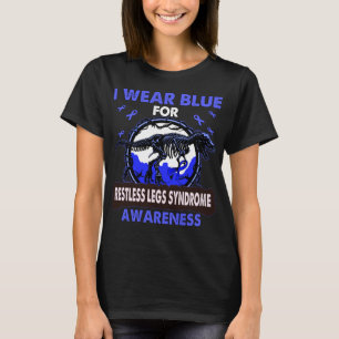 Dinosaurier Ich trage Blau für RESTLESS LEGS SYNDR T-Shirt