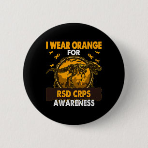 Dinosaurier Ich trage Orange für Rsd Crps Sensibil Button