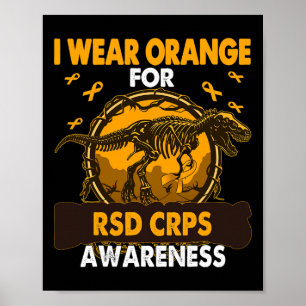 Dinosaurier Ich trage Orange für Rsd Crps Sensibil Poster