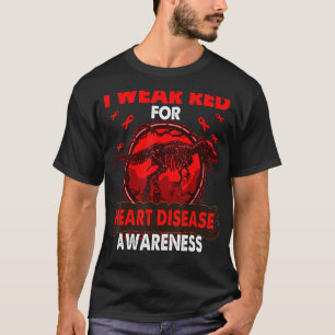 Dinosaurier Ich trage Rot wegen HERZ-KRANKHEIT T-Shirt