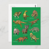 Dinosaurier-Illustrationen Postkarte (Vorne/Hinten)