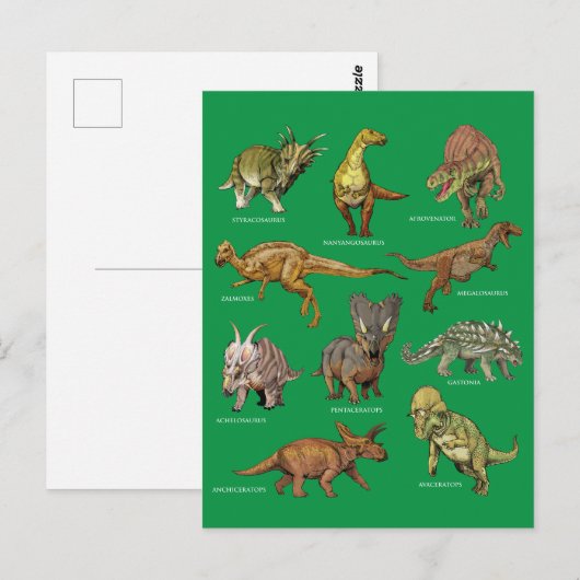 Dinosaurier-Illustrationen Postkarte (Vorne/Hinten)