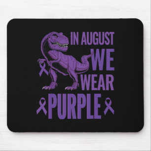 Dinosaurier Im August tragen wir eine Lila Regenbo Mousepad