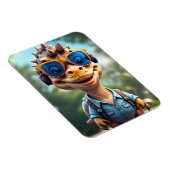 Dinosaurier im Freien mit Kopfhörern| Karte Magnet (Rechte Seite)