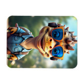 Dinosaurier im Freien mit Kopfhörern| Karte Magnet (Horizontal)