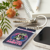 Dinosaurier im Hintergrund der Bisexuellen Flaggen Schlüsselanhänger (Vorderseite rechts)