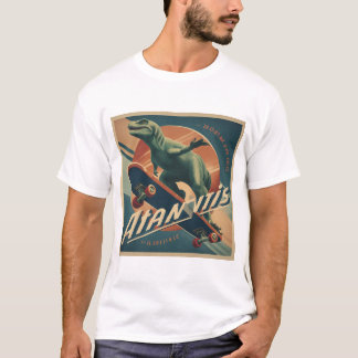 Dinosaurier im Mid-Century-Skater-Stil – Retro-Pla T-Shirt