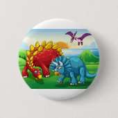Dinosaurier im Park Button (Vorderseite)