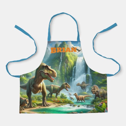 Dinosaurier im Regenwald Personalisiert Schürze (Vorderseite)