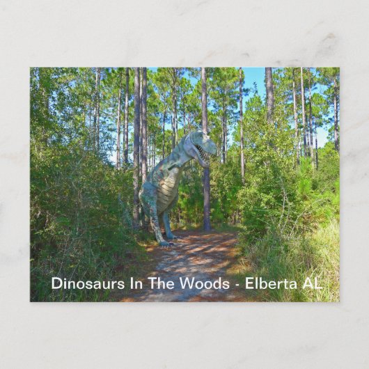 Dinosaurier im Wald - Elberta AL Postkarte (Vorderseite)
