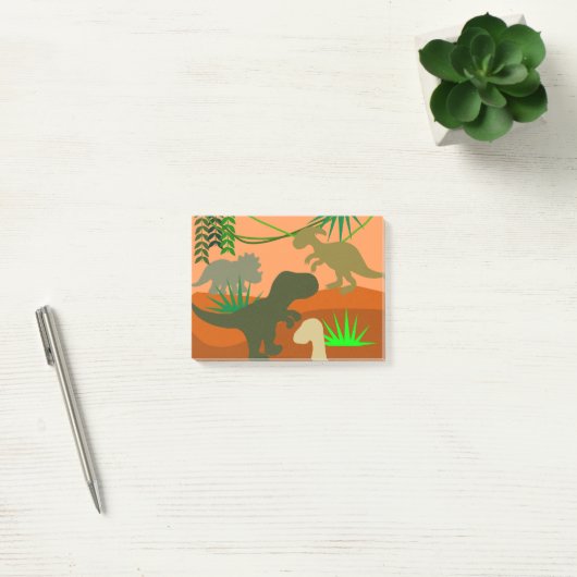 Dinosaurier in den "Wilden Post-it-Notes" Post-it Klebezettel (Büro)