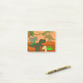 Dinosaurier in den "Wilden Post-it-Notes" Post-it Klebezettel (Auf Schreibtisch)