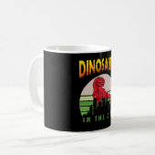 Dinosaurier in der Stadt | Dinosaurier-Design Kaffeetasse (Vorderseite Links)