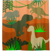 Dinosaurier in der Wildnis Duschvorhang (Vorderseite)