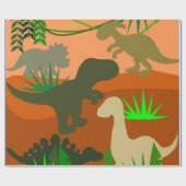 Dinosaurier in der Wildnis Geschenkpapier (Flach)