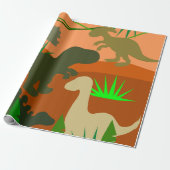 Dinosaurier in der Wildnis Geschenkpapier (Ungerollt)
